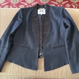 Milly Sports Coat Blazer Black Open Front Size 6 (TD)